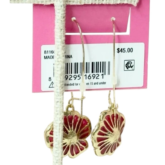 ๐ชท Betsey Johnson Gold-Tone Multi-Crystal Flower Drop Earrings - Picture 4 of 10